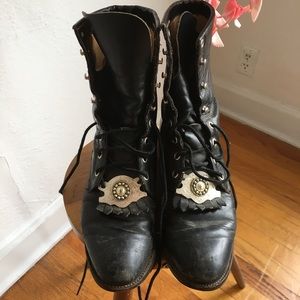 Justin Vintage Lace-up Boots